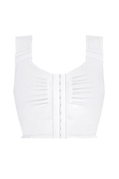 LymphFlowLong Wire-Free Bra with Front Closure - LymphFlowLong Wire-Free Bra with Front Closure features wide straps and an underbust band that relieve shoulder pressure and support lymphatic drainage. - 44813