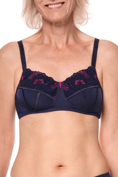 Delila Wire-Free Bra - Delila Wire-Free Bra features softly padded back closure for enhanced comfort and a beautiful floral embroidery that creates a lovely décolleté. - 45108