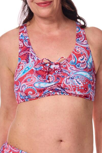 Barbados Bikini Top - BarbadosSBTop Non-Wired Bra Top features soft padded cups with integrated pockets to securely hold a breast prosthesis, offering excellent UV protection 50+ for sensitive skin. - 71775